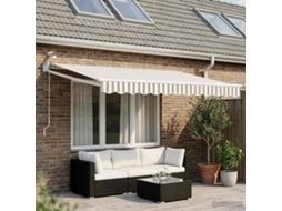 Vidaxl Toldo Retrátil Elétrico Cinza Claro E Branco