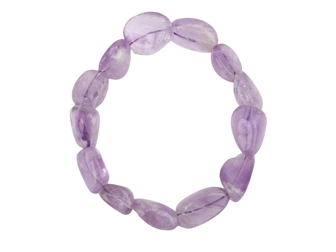 Pulsera De Amatista Elástica Talla Ajustable Pulsera De Perlas De Piedras Cristalinas Elegante Para Cumpleaños Aniversarios