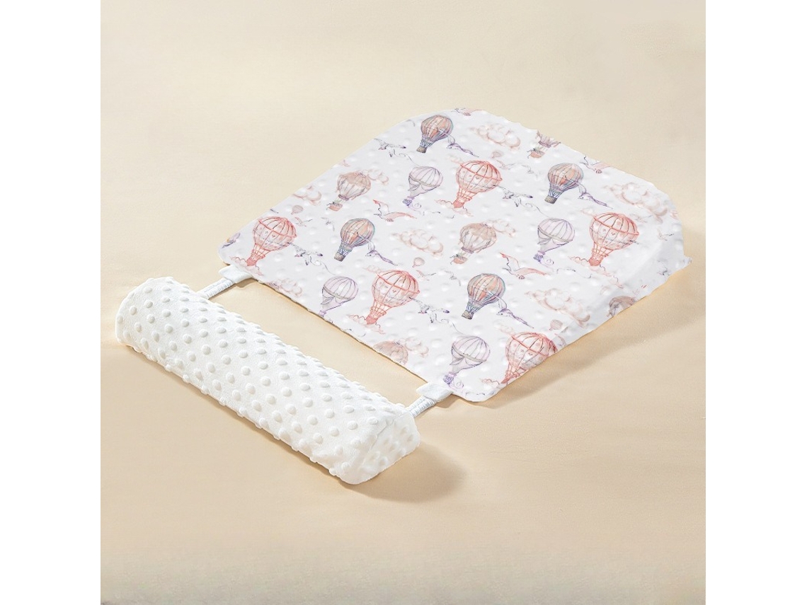 Almofada Cunha Infantil Antiderrapante 45x45cm Veludo Tufado Balão Panoona
