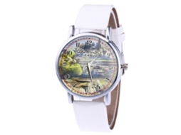Reloj Analógico De Cuarzo Unisex Con Correa De Cuero Pu Zhoulianfa (blanco)