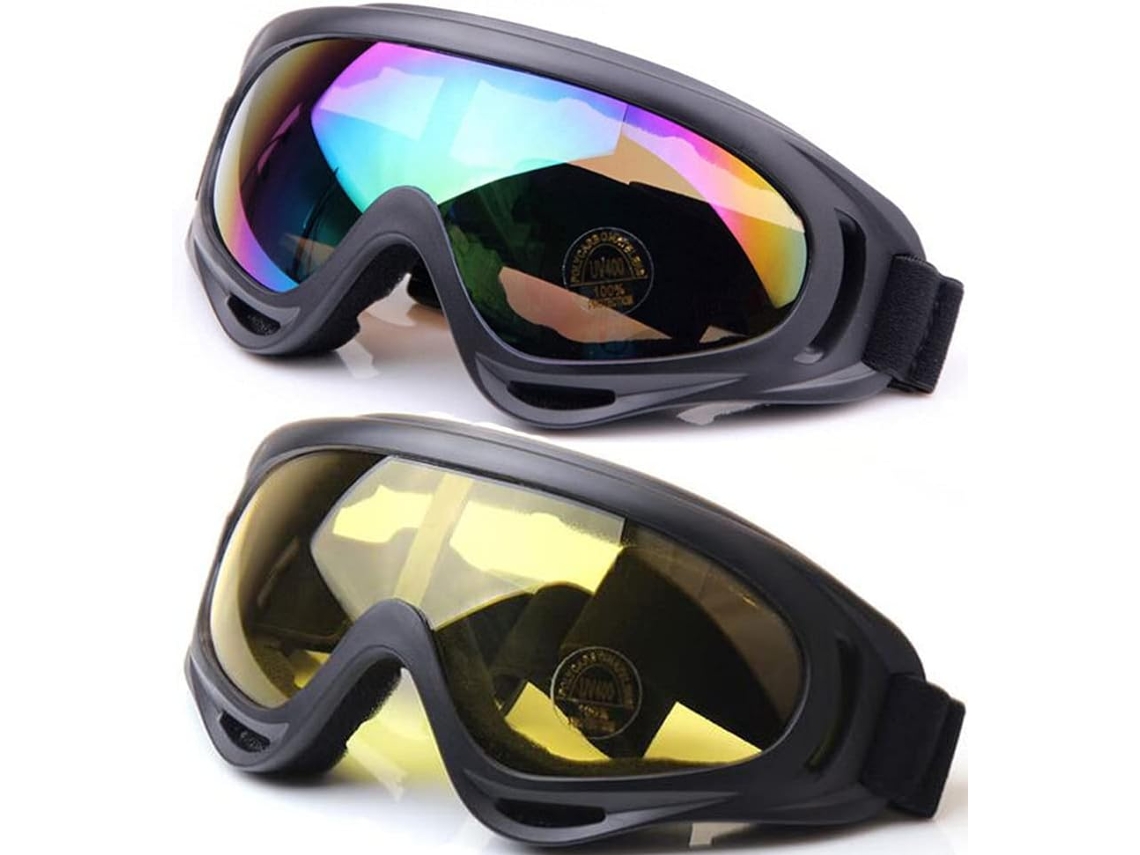 Óculos De Esqui, Óculos De Motociclismo Para Snowmobile, Lentes Antipoeira, Proteção Uv, Óculos De Motociclismo Para Crianças, Meninos E Meninas, 2 Pe