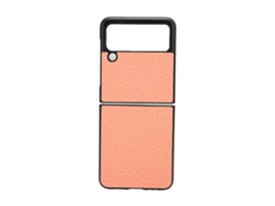Aetheria capa Protetora de Couro Pu para Galaxy Z Flip 3 Resistente a Arranhões Rosa