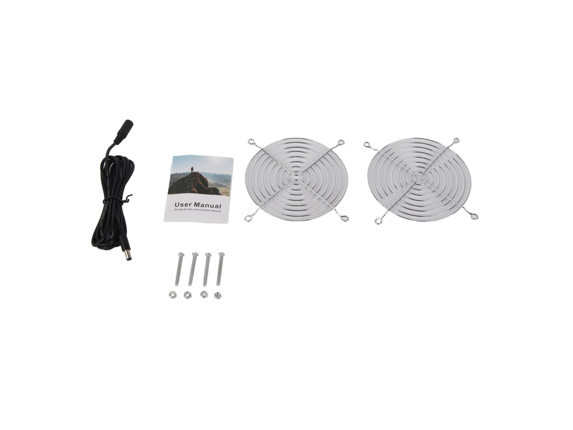 Ventilador Solar 6W Painel Sustentável Resfriamento Estufa Galinheiro Jardim Exterior S/MARCA