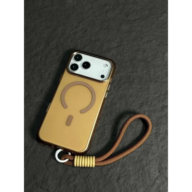 (dourado, Iphone 13) Capa De Celular Fosca Semitransparente Com Pulseira Magnética E Proteção Contra Quedas E Impactos Com Airbag.