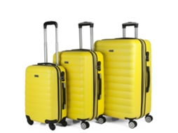 Conjunto de 3 Malas de Viagem ITACA Extensivel Amarelo (35/70/100 L)
