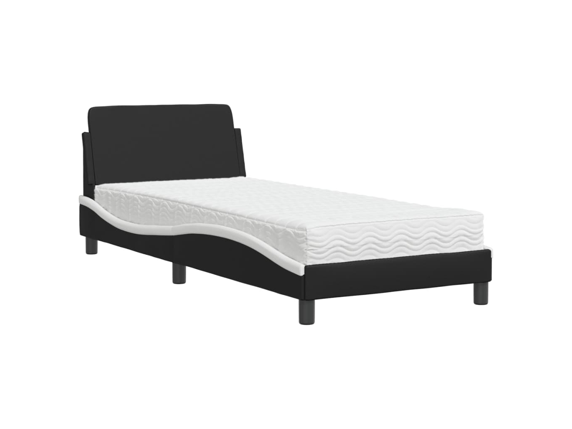 Bed, Beds Vidaxl Preto Couro Artificial (90 X 190 Cm)