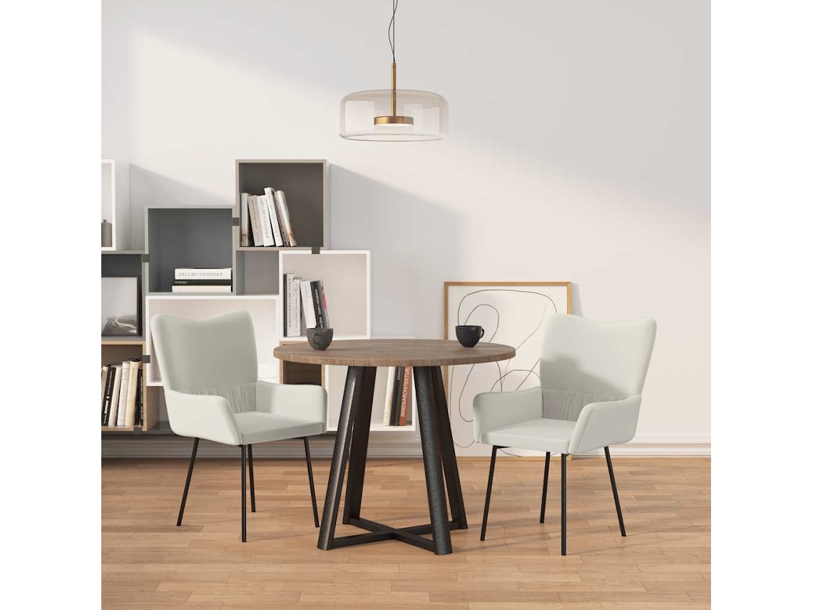 Vidaxl Cadeiras De Jantar 2 Pcs Veludo Cor Creme