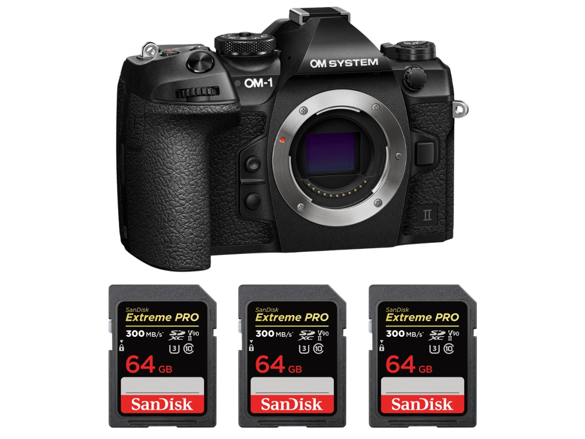 Om 1 Mark Ii + 3 Sandisk 64gb Uhs ii 300mb/s + Ebook “20 Dicas para Fotos Que Impressionam” OM SYSTEM