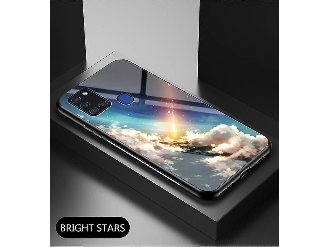 Capa Combinada De Vidro Temperado Starry Sky Pc Tpu Para Samsung Galaxy A21s