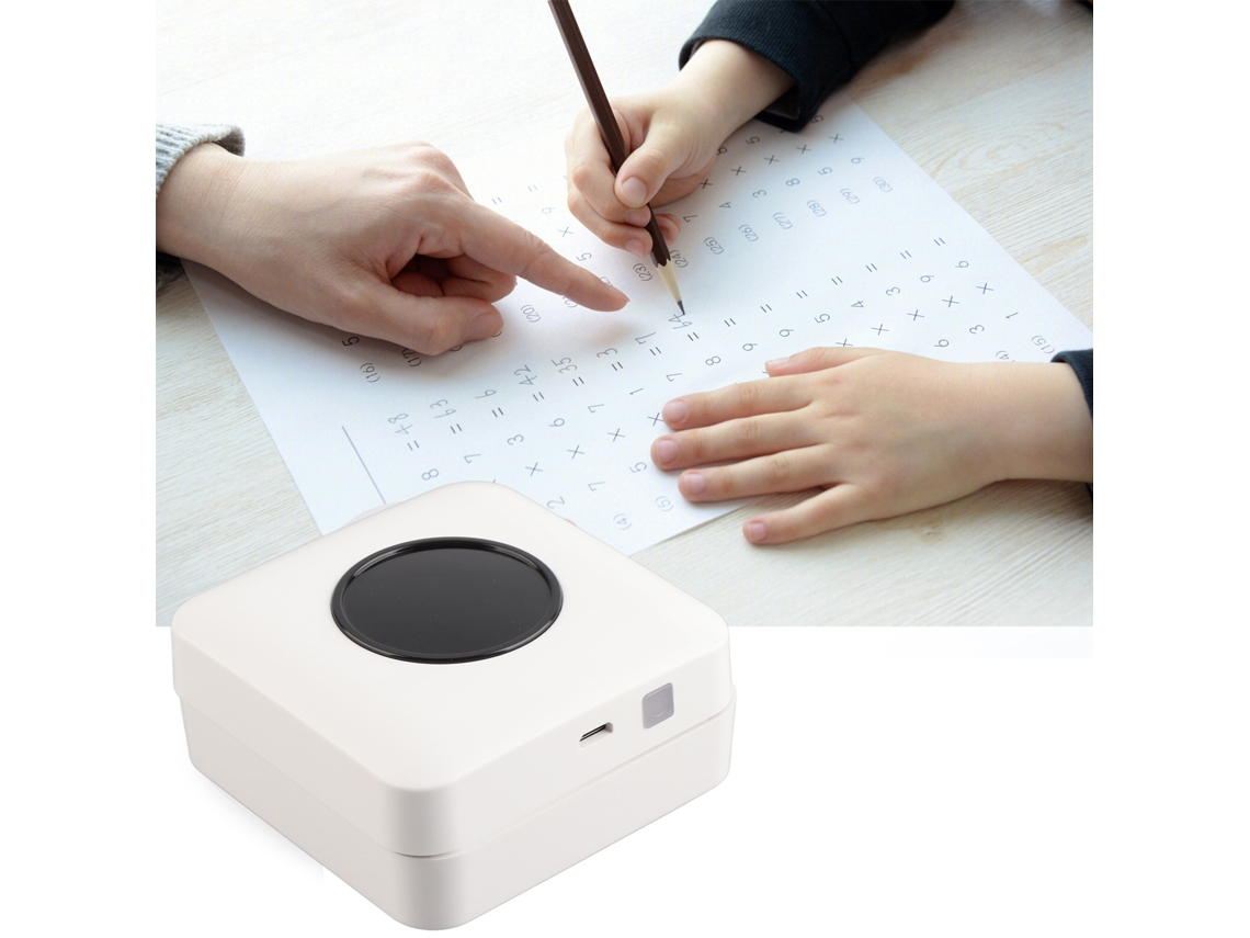 Mini Impressora De Bolso Bluetooth Térmica Portátil Estudante Prática Erro Impressão De Fotos Branco Slowmoose