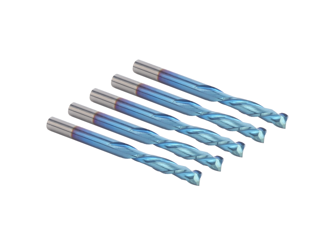 Laxiscreed Jogo De 5 Cutters De Fresar Com Revestimento Nano Azul Em Aço De Tungsténio