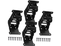 Conjunto De 4 Suportes De Ferro Articulados Dobráveis Para Pés De Mesa, Na Cor Preta.