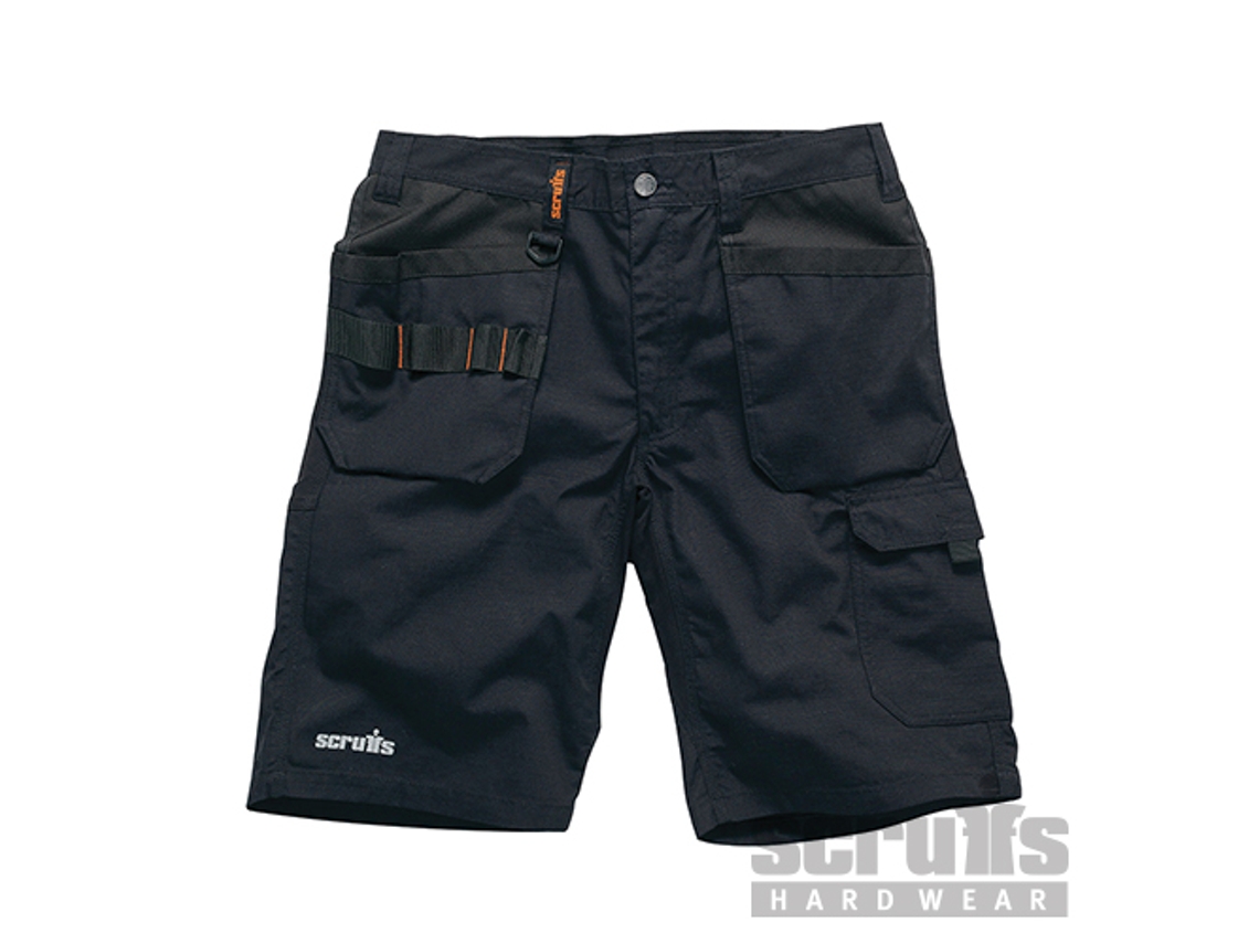 SCRUFFS T54656 Pantalón Corto de Bolsillos Con Funda Trade Flex Color Negro