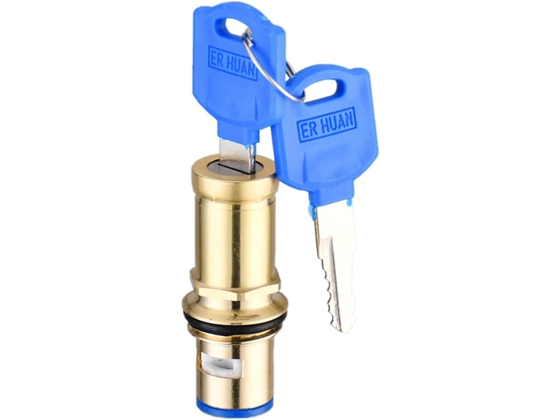 Conjunto De 5 Peças Trava Para Torneira Externa Em Latão Com Chave.
