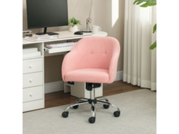 Cadeira Escritório Ergonômica Balanço Teddy Velvet 56x61x86 Cm Rosa