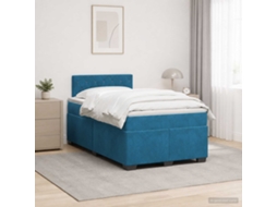 Vidaxl Cama Box Spring Com Colchão E Led Azul 120 X 200 Cm Veludo