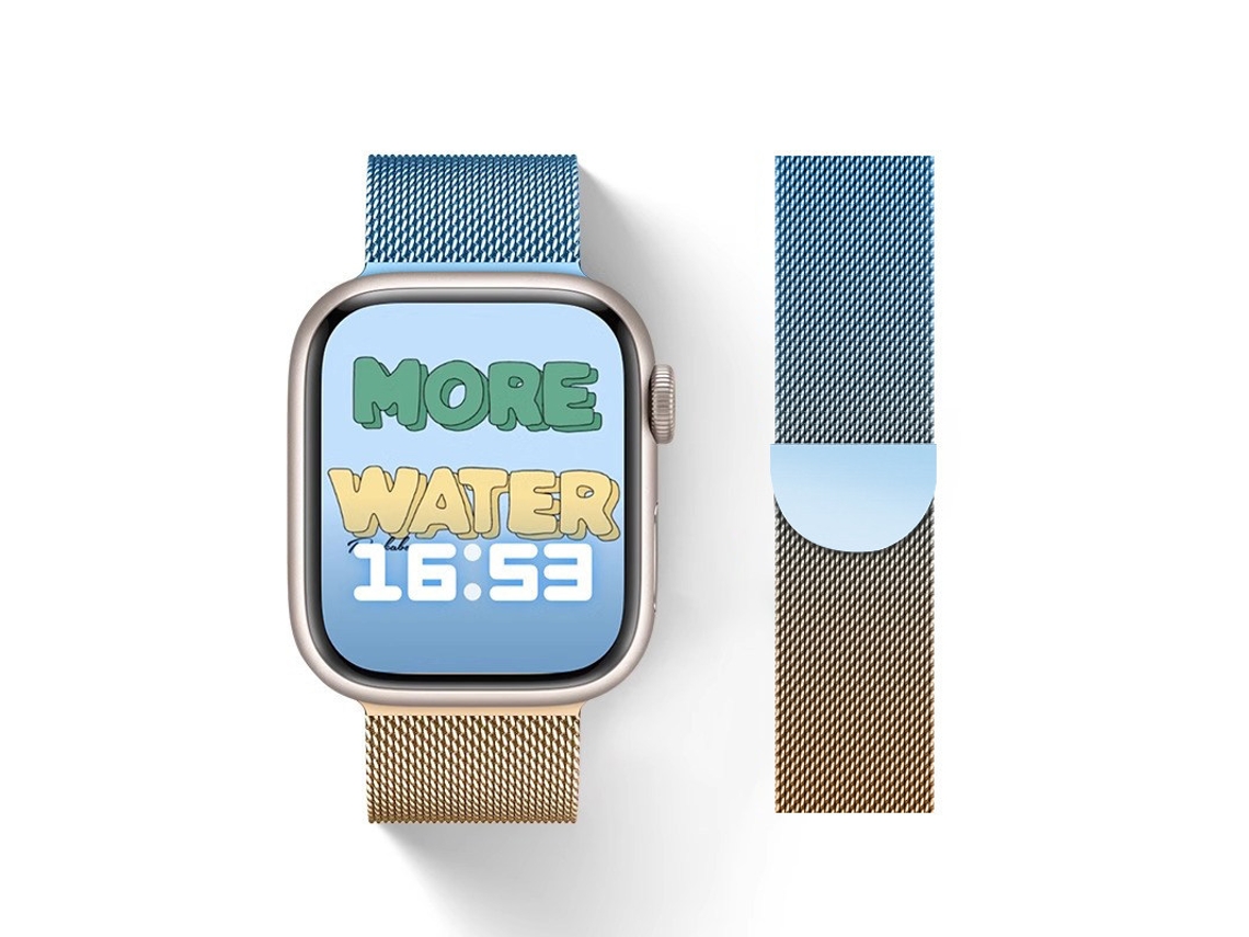 Pulseira De Substituição Panoona Para Apple Watch 38/40/41/42mm Azul Degradê Dourado