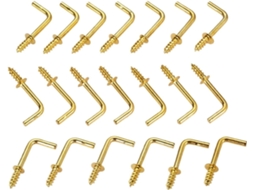 Conjunto De 100 Ganchos Fuso Autoatarraxantes Dourados Em Formato L, 25x10x2, 8mm, Decoração De Parede Diy
