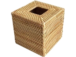 Caixa de Armazenamento em Rattan S/MARCA para Escritório, Sala, Jantar, Lenços, Quadrada