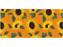 Mousepad Grande para Computador com Estampa de Girassol Sem Emendas, Base Borracha Antiderrapante, 40 X 90 Cm