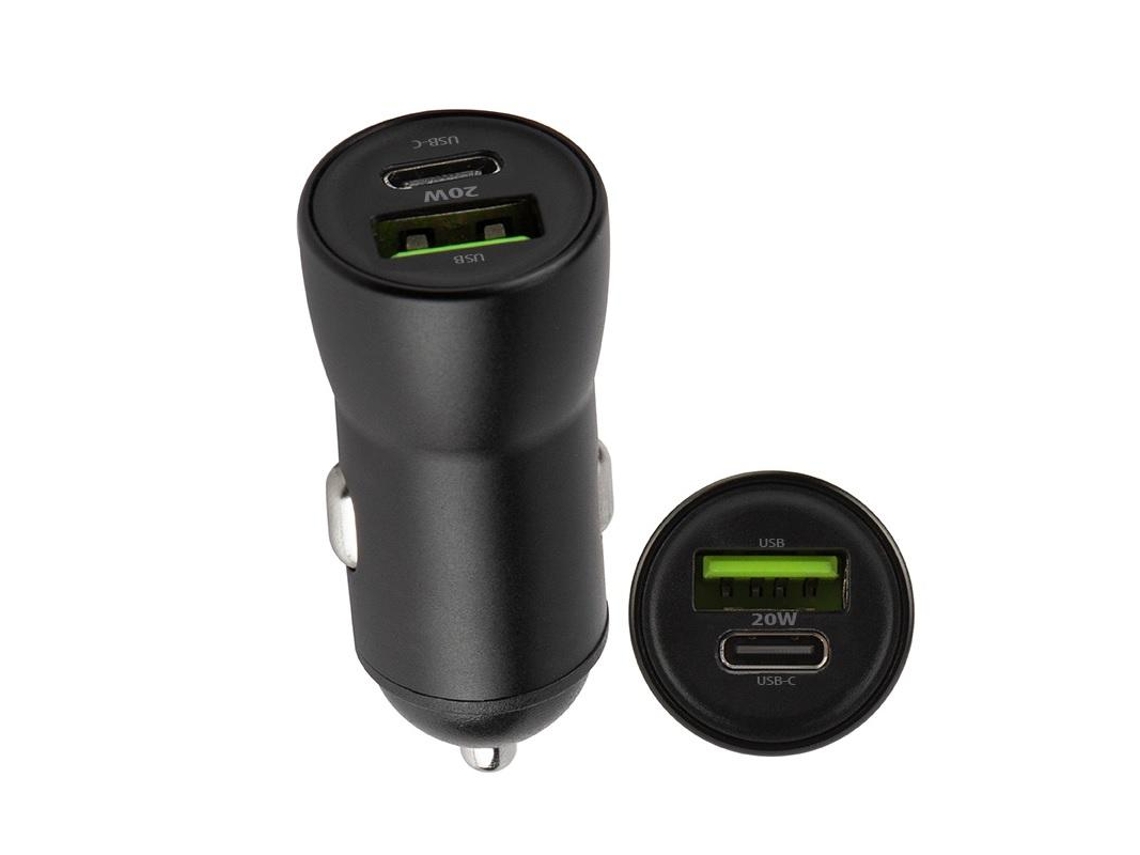 Carregador Veicular Usb-c Pd 3.0/usb Qc3.0 De 20 W Para Iphone E Samsung