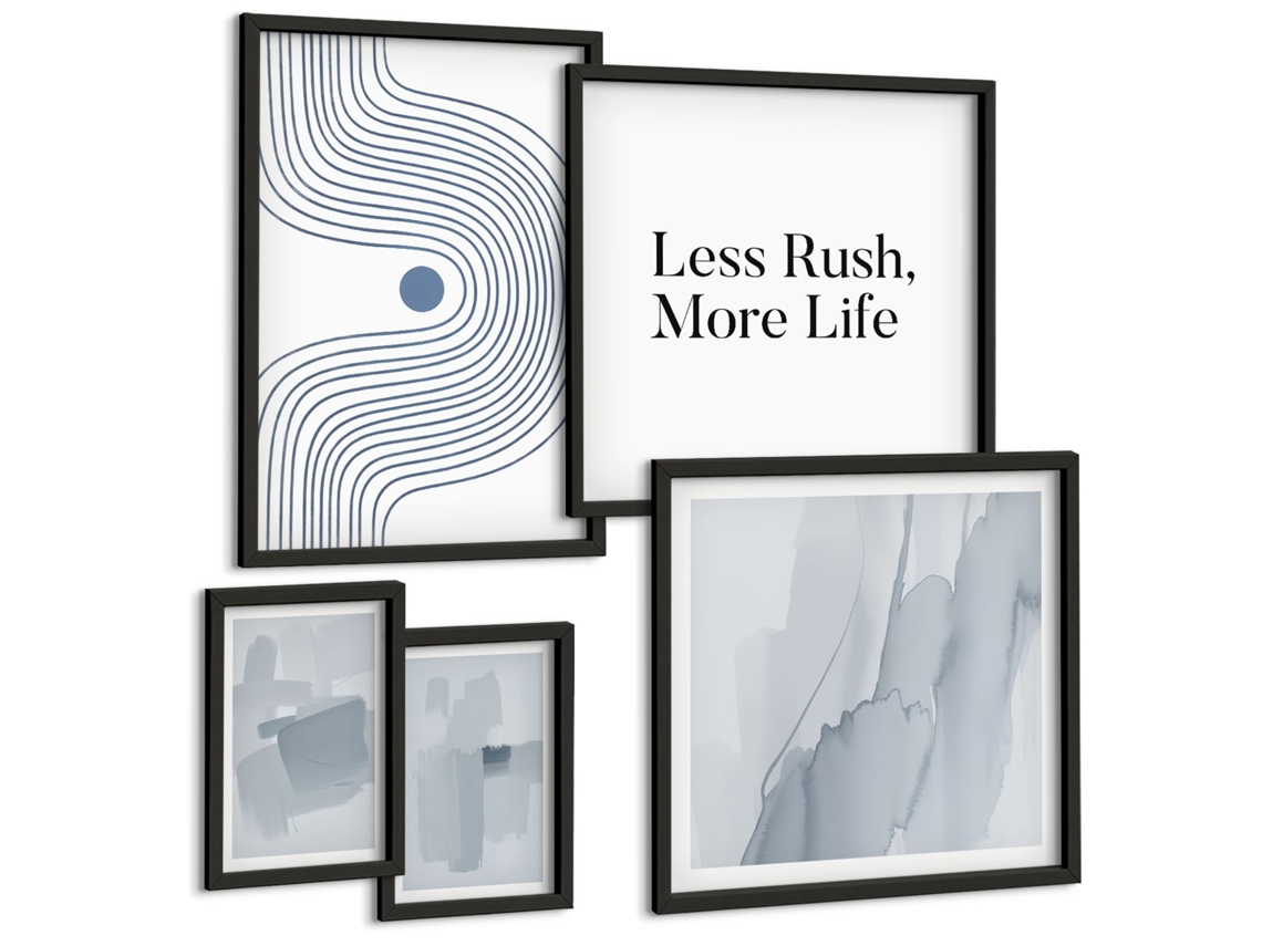 Conjunto De Pinturas Gráficos Modernos Minimalistas Espelharte (5 Peças)