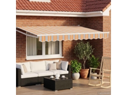 Vidaxl Toldo Retrátil Elétrico Cinzento, Laranja, Branco 3,5 X 2,5 M