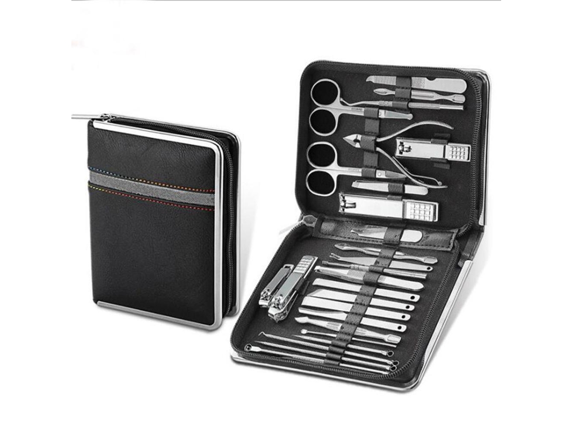 Set De Tesouras De Unhas 26 Peças Ferramenta Multifuncional Impermeável Portátil Para Manicure E Pedicure Lar Viagem Preto