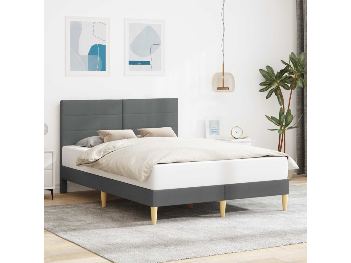 Vidaxl Estrutura Da Cama Cinzento-escuro 120 X 190 Cm Tecido