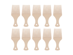 Conjunto de 10 pentes afro de dentes largos para pentear e estilizar cabelos.