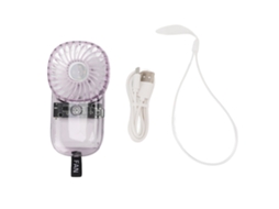 Laxiscreed Mini Ventilador Portátil Com Luz De Respiração De Sete Cores E Cordão Integrado