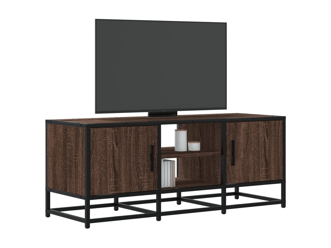 Móvel Tv 100x35x41cm Derivados Madeira/metal Carvalho Castanho Dkd Home Decor