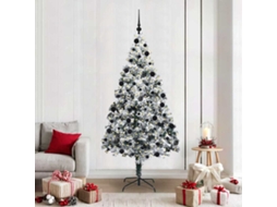 Vidaxl Árvore De Natal Artificial Branco 210 Cm Pvc, Aço E Plástico