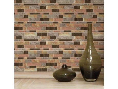 Revestimento de parede Roommates Tile, adesivo com efeito de pedra, conjunto de 4 azulejos autoadesivos 26 x 26