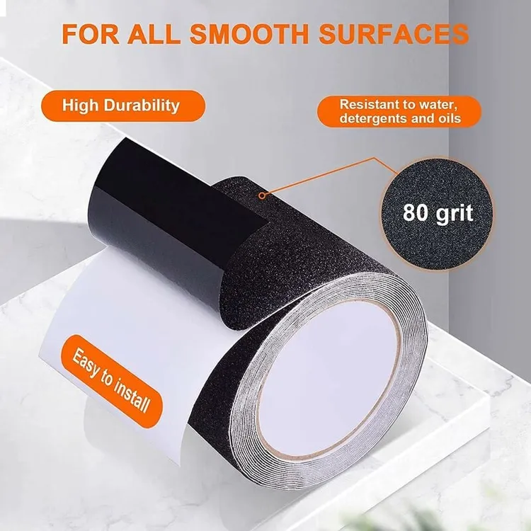 Fita Antiderrapante Para Escadas, Fricção, Abrasiva Para Segurança, Escada, Interna, Externa, Alta Tração, 15 Cm X 5 M, Preta Ehstmind
