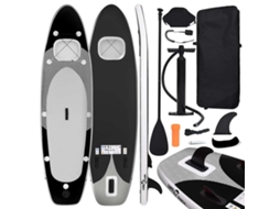 Vidaxl Conjunto Prancha De Paddle Sup Insuflável 300x76x10 Cm Preto