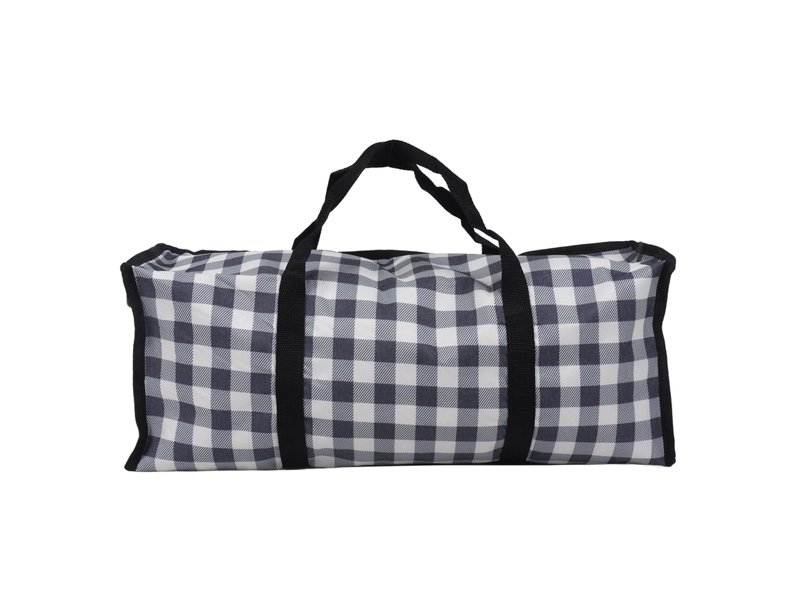 Bolsa de Armazenamento Transparente com Zíper para Chapéus, Roupas, Sapatos, Azul Xadrez, Resistente S/MARCA