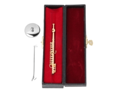 Flauta De Ouro Miniatura 11 Cm Decoração
