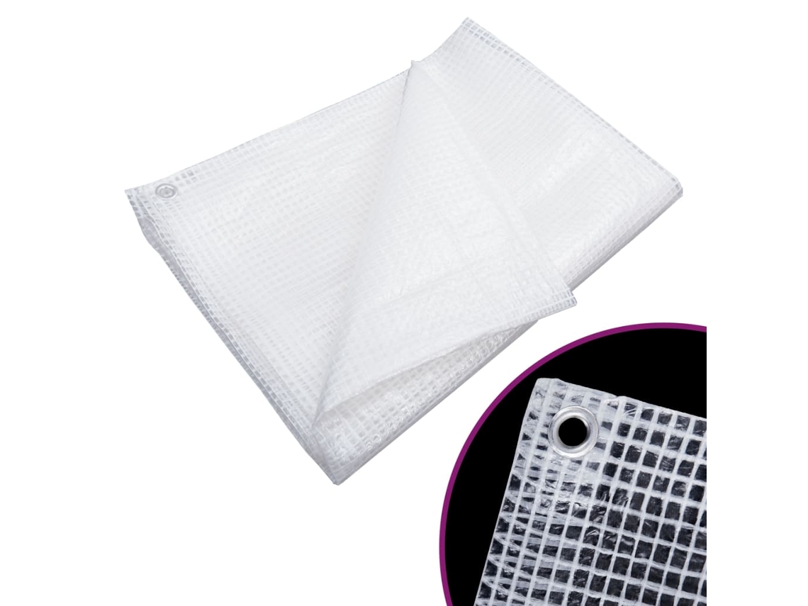 Vidaxl Lona Tecelagem Estilo Gaze 140 G/m² 4x6 M Branco