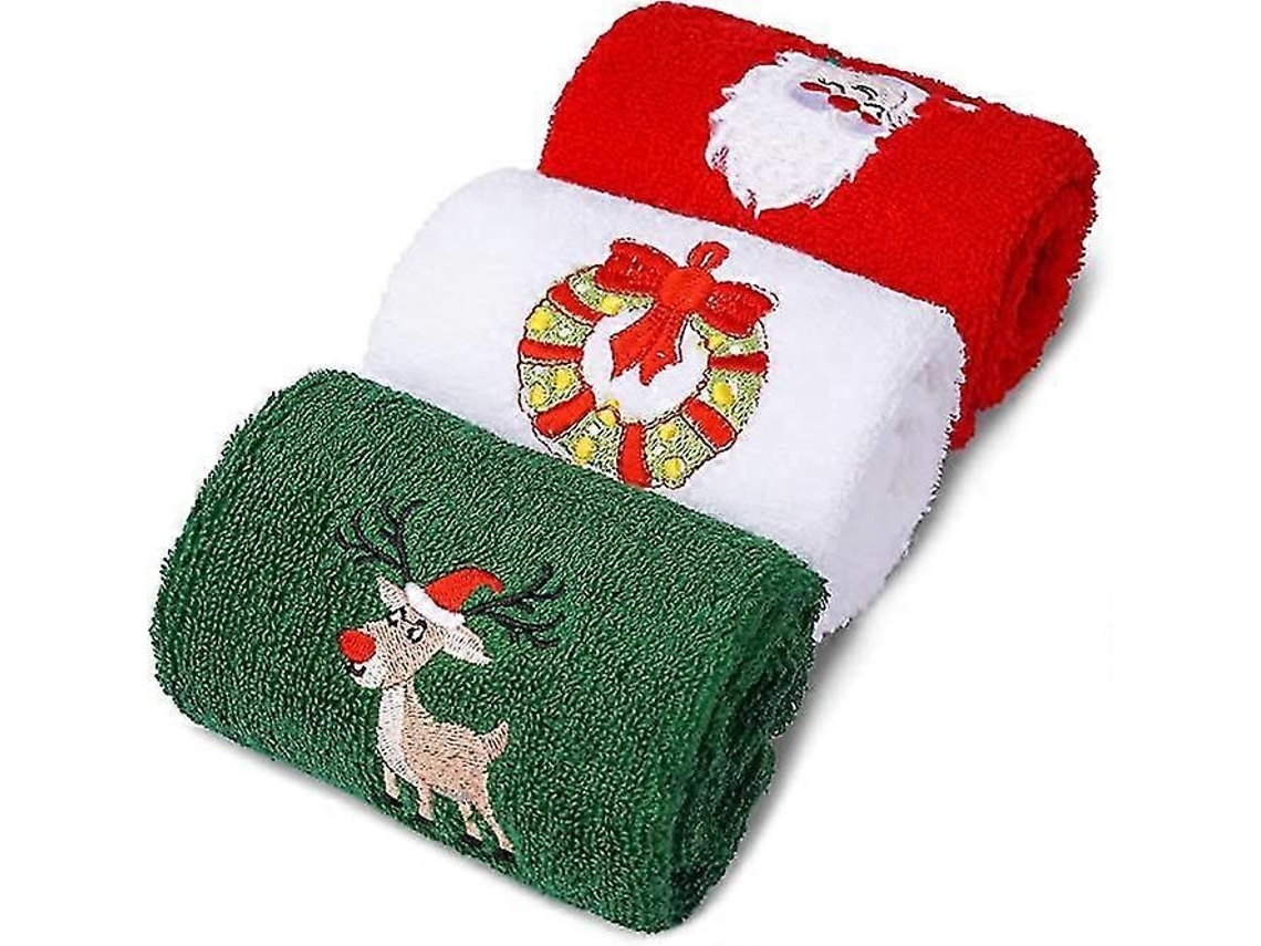 Jogo De 3 Panos De Cozinha Com Tema De Natal, Para Mãos E Decoração
