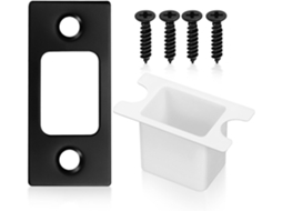 Conjunto De Placa Fechadura Labrimp Com Fusos Pretos Aço Inoxidável Portas Metal