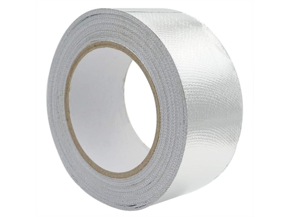 Fita De Alumínio, 48 Mm X 10 M, Reforçada Com Malha De Fibra De Vidro Para Ventilação, Resistência À Temperatura De -30 °c A 120 °c