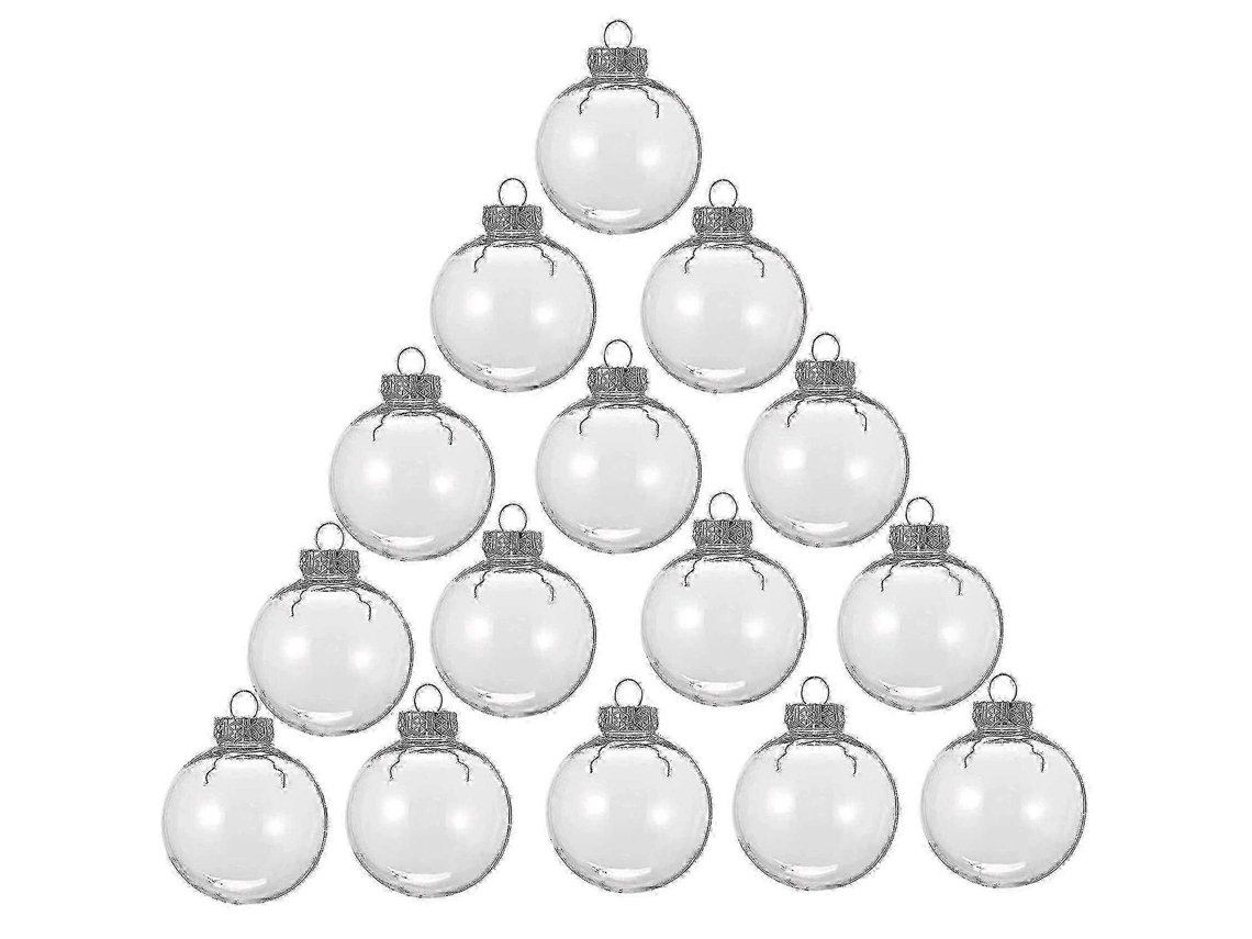 Conjunto De 15 Bolas De Natal Redondas E Transparentes, Para Encher E Decorar Sua Árvore De Natal. Feitas De Plástico. Hengjian