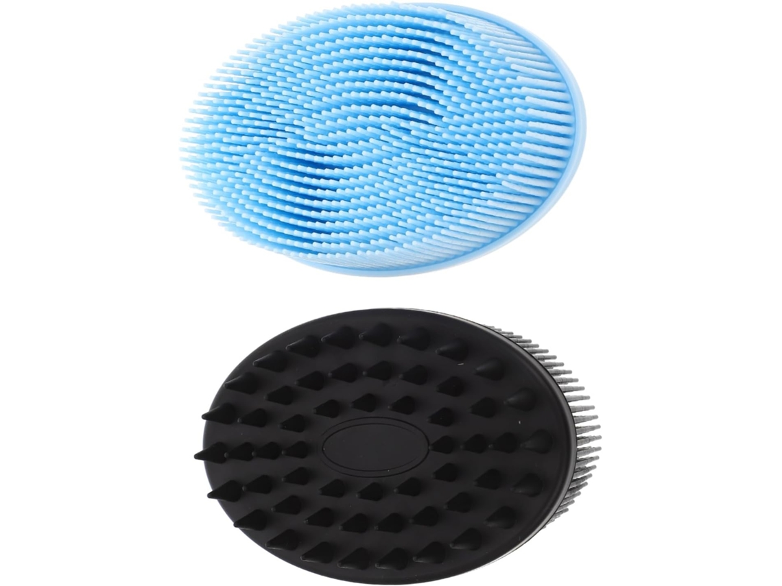 Conjunto De 2 Escovas Banho Silicone Hemobllo, Duráveis Para Peles Sensíveis, Adequadas Para Meninos E Meninas, Pretas E