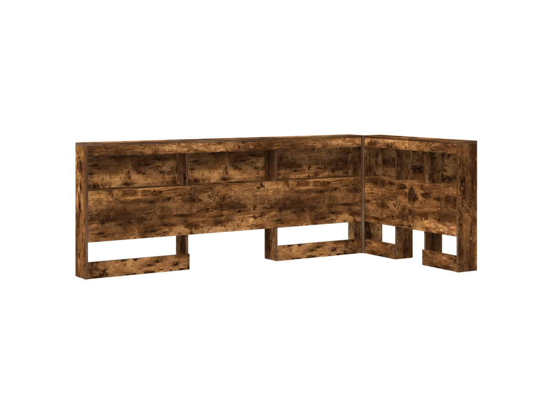 Conjunto 1 Cabeceira De Armazenamento Vidaxl Castanho Madeira De Pinho Maciça (90 Cm)