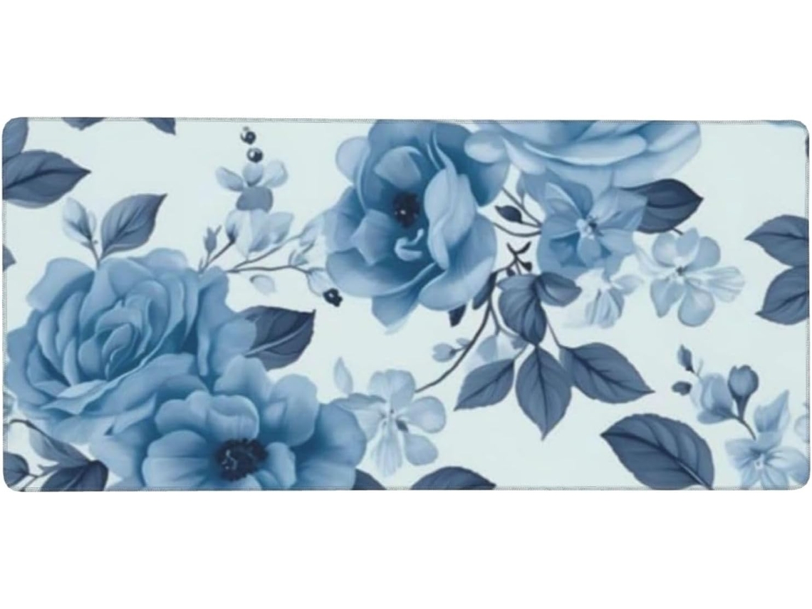 Tapete de Rato para Computador Fleur Bleue, Grande Formato, com Base Borracha Antiderrapante, 40 X 90 Cm