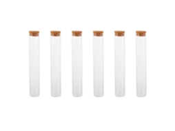 Conjunto De 6 Mini Tubos De Ensaio De Vidro E Cortiça Para Experimentos Científicos