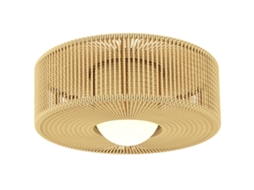 Lâmpada de Teto Led Boêmia 20w 3000k com Cúpula de Corda de Linho para Quarto Sala Cozinha Jantar Marrom BTFORUS