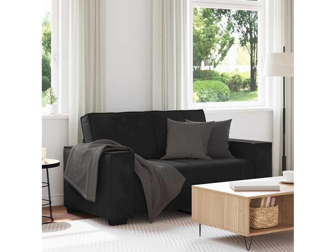 Vidaxl Sofá De 2 Lugares Veludo 160x78x84 Cm Preto