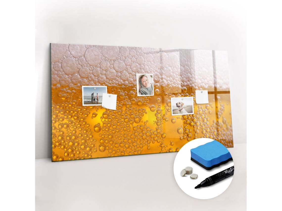 Quadro De Vidro Magnético Cerveja Para O Escritório Espelharte (120x60 Cm)